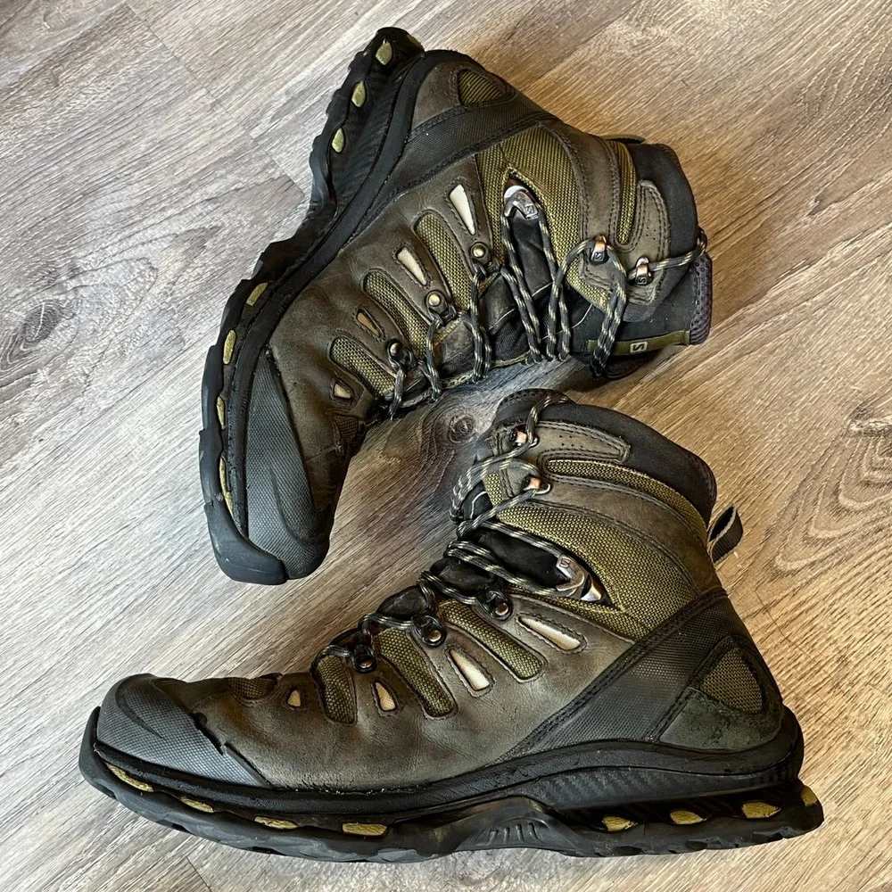 Salomon Quest 4D GTX Hiking Tactical Boots Mens 11.5 Olive Brown Gore-Tex 373259